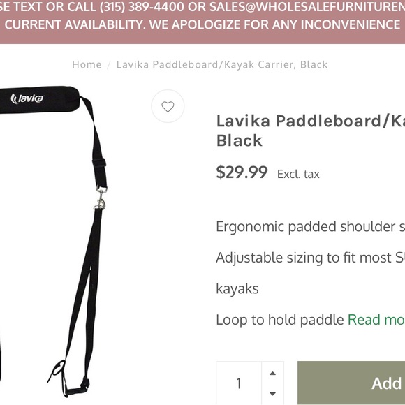 New Black Paddle Boat / Kayak carrier straps. - Picture 3 of 4